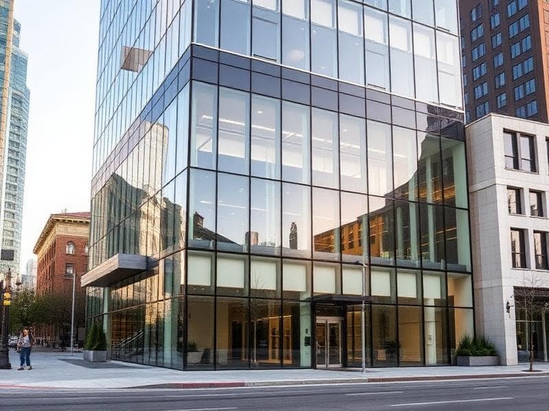 Commercial glass storefront installation in Richmond Kentucky downtown office building